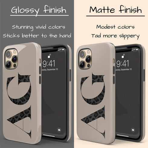 Oversized Leopard Custom Initials iPhone Case